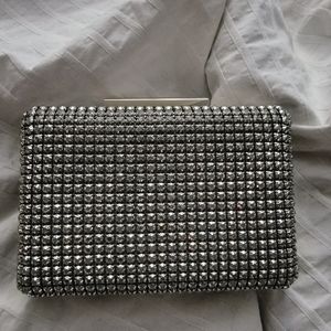 vintage inspired rhinestone clutch